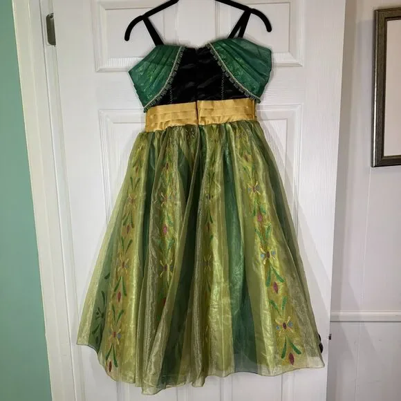 Disney Store Frozen Princess Anna Deluxe Coronation Costume Girls Sz 9/10 EUC - Picture 2 of 9